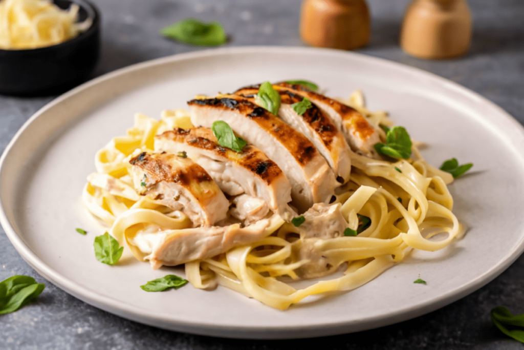 How many calories are in grilled chicken alfredo?